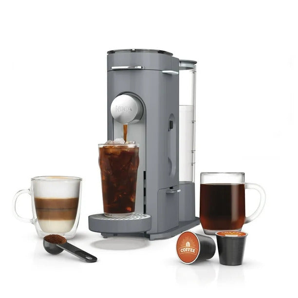 Restored Ninja PB040 Pods & Grounds Single-Serve Coffee Maker, K-Cup Pod Compatible, 56 oz Removable Water Reservoir, Classic, Rich, Over Ice & Specialty Brew Styles, Black (Refurbished)