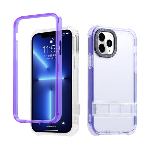 Crossbody Shoulder Strap for iPhone 14 Pro Max Kickstand Case with Adjustable Neck Cord Lanyard Strap,Hybrid Soft TPU + Acrylic Anti-Yellowing Shockproof Phone Case for iPhone 14 Pro Max,Purple