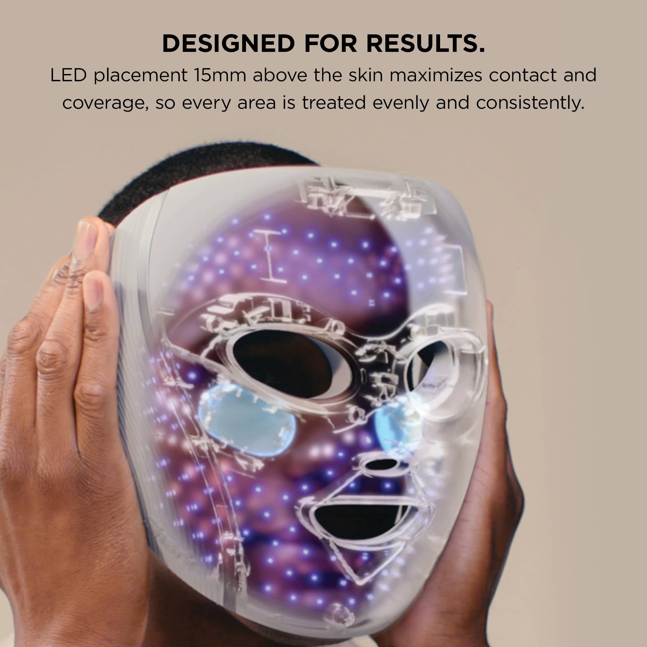 Shark CryoGlow™ LED Face Mask & Charging Stand in Rose Glow