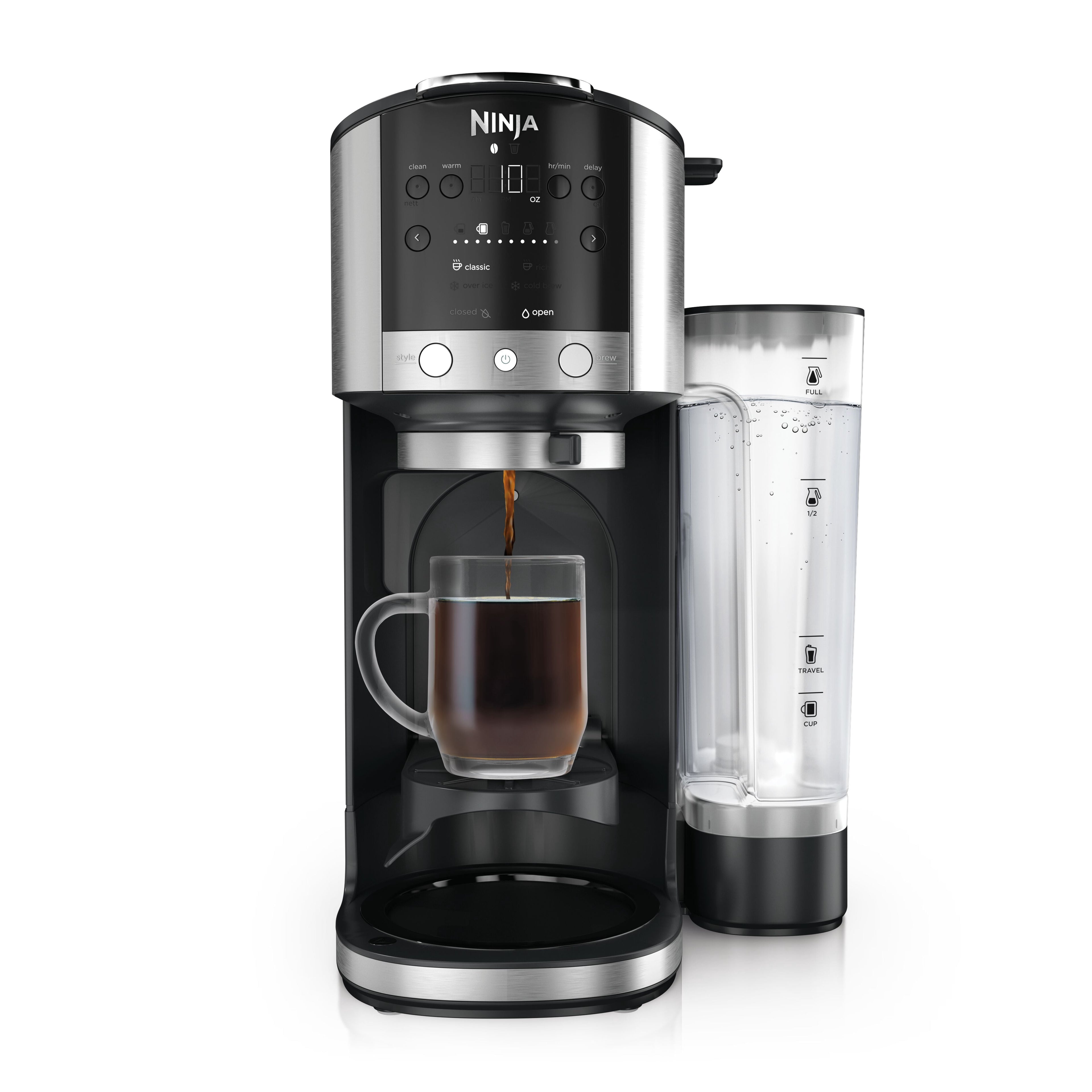 Ninja DualBrew 12-Cup Drip Coffee Maker, Grounds & Pods Compatible, 4 Brew Styles, GP161, Stainless Steel