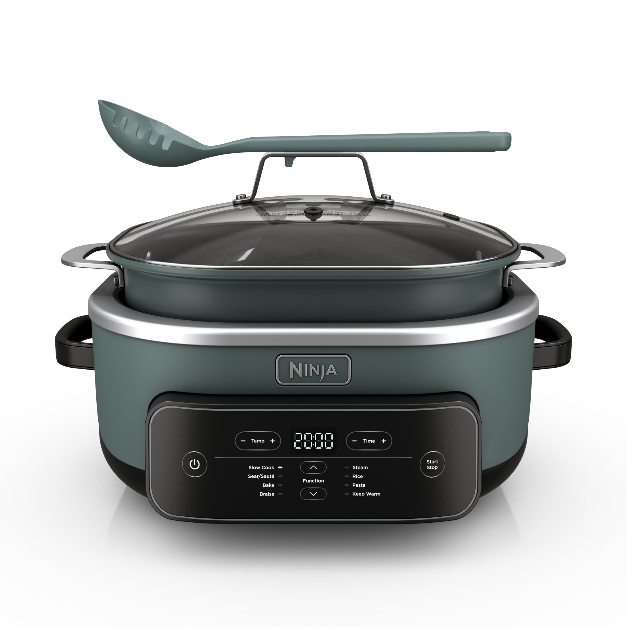 Ninja 8-in-1 PossibleCooker Plus 7.5 Qt Multi-Cooker, Slow Cooker, Steamer, Dutch Oven, MC2000 Sage Green