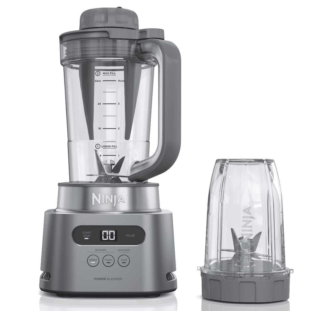 Ninja TWISTi 34-Oz Blender, Smoothie & Nutrient Extractor, 5 Auto-iQ Preset Programs, 18-Oz To-Go Cup, 1500PW, SS150 Gray
