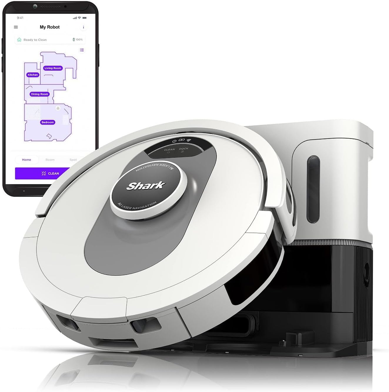 Shark AI Ultra Robot Vacuum, 2 Hour Battery Life, Black/Silver