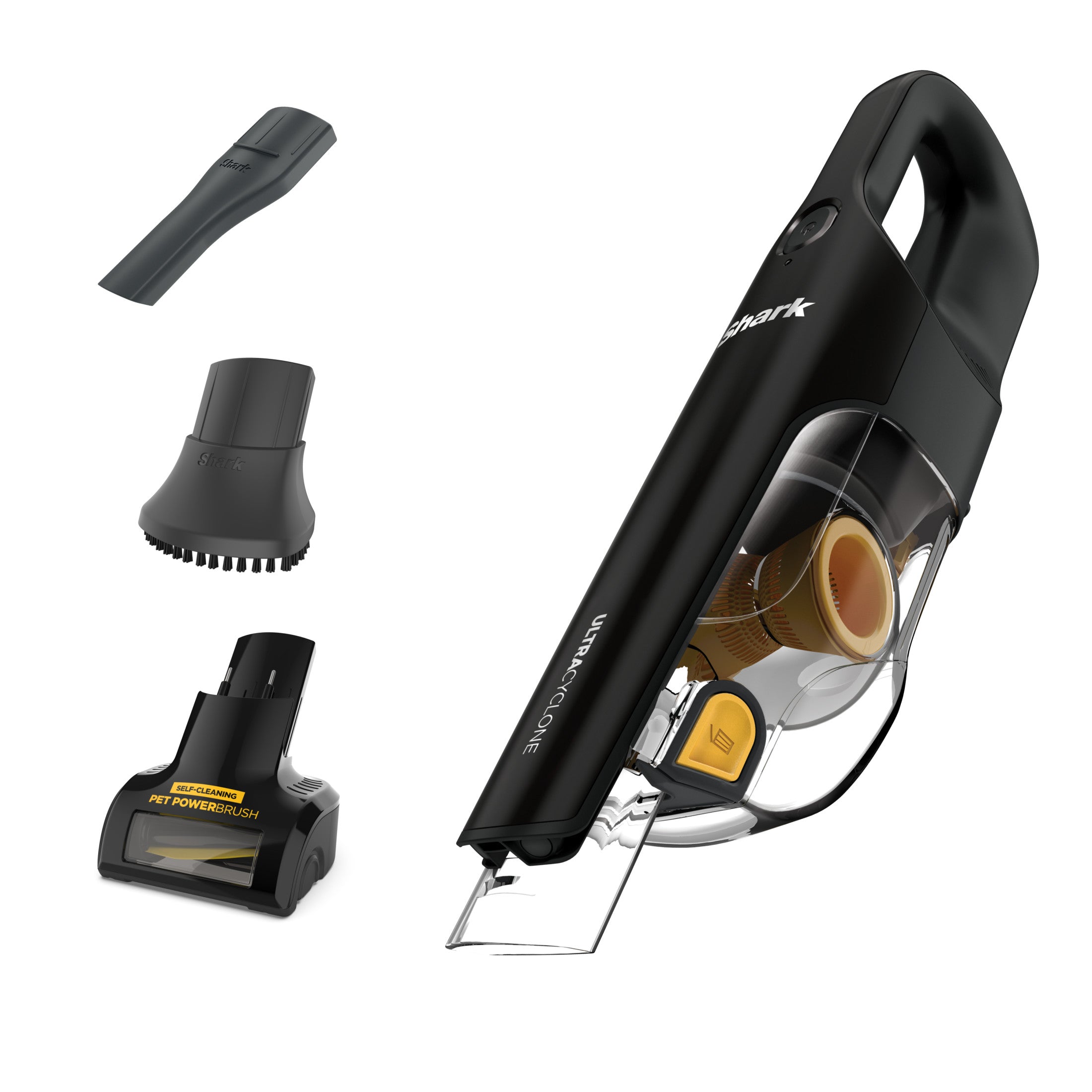 Restored Shark UltraCyclone Pet Pro+ Handheld Vacuum, Pet Friendly, Self-Cleaning Pet Brush, CleanTouch Empty, CH951 Black
