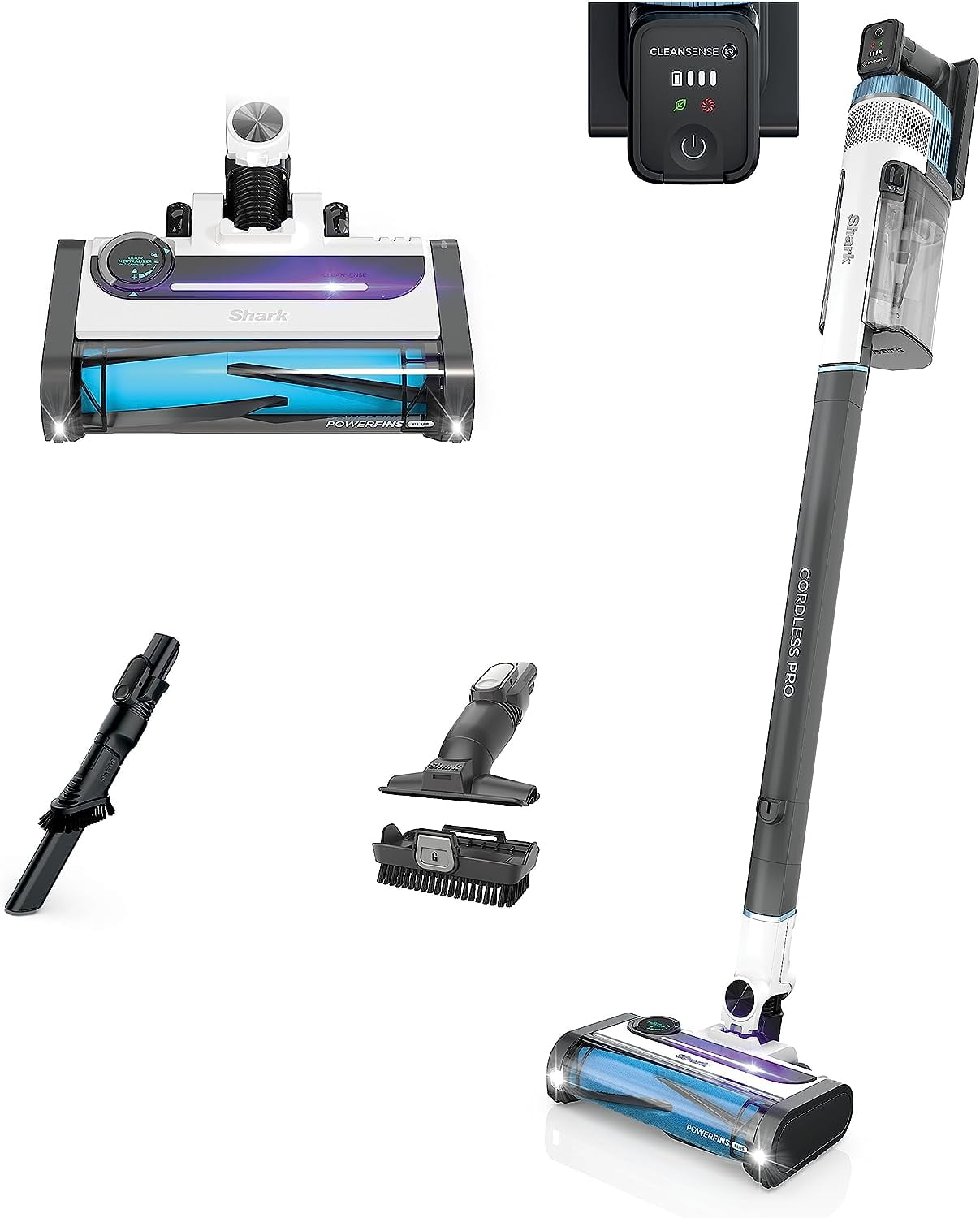 Shark Cordless Pro IZ562H - Vacuum cleaner - stick/handheld (2-in-1) - bagless - cordless - light blue