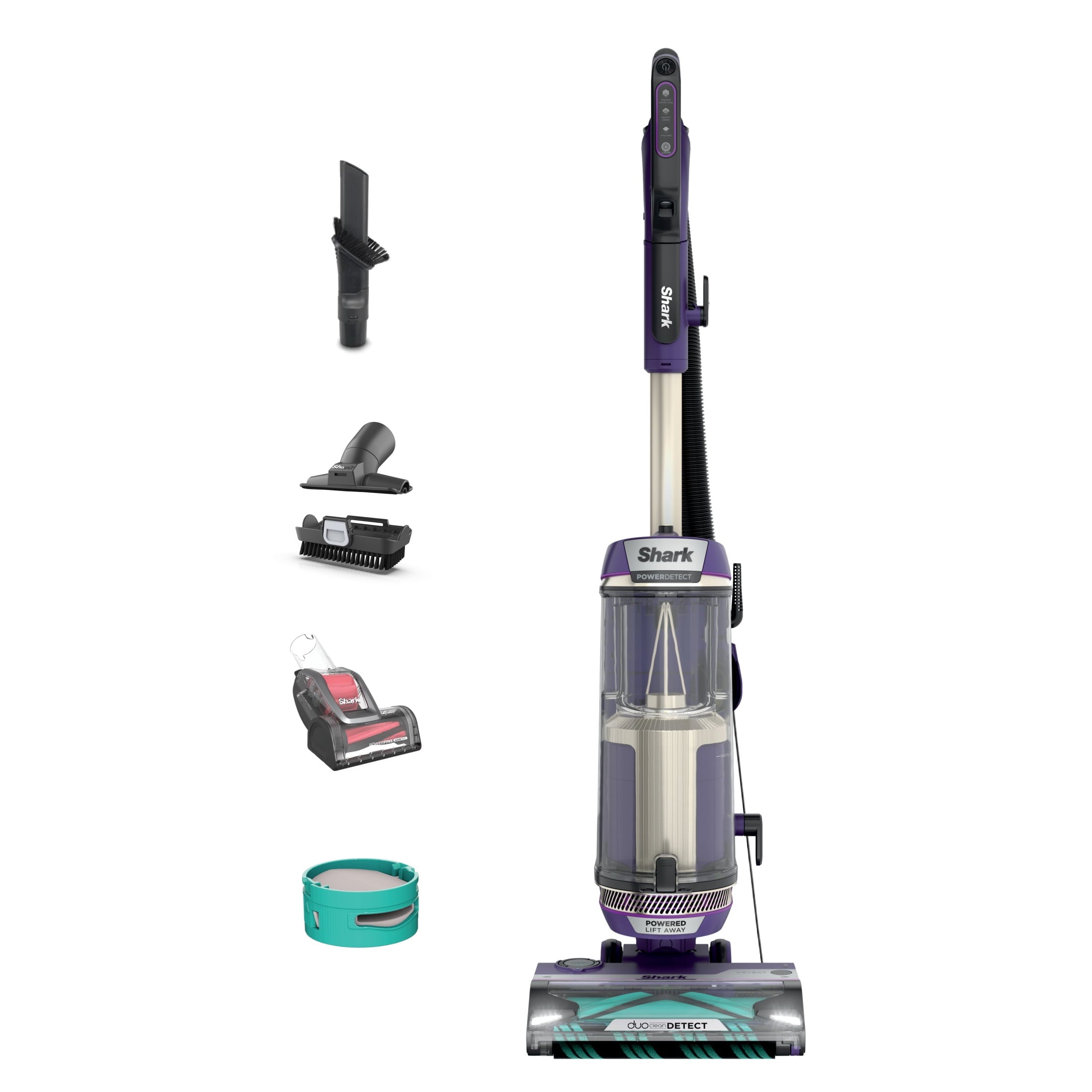 Shark PowerDetect Upright Vacuum, Pet Friendly, DuoClean Detect Technology, Self-Cleaning Brushroll, Purple AZ4002